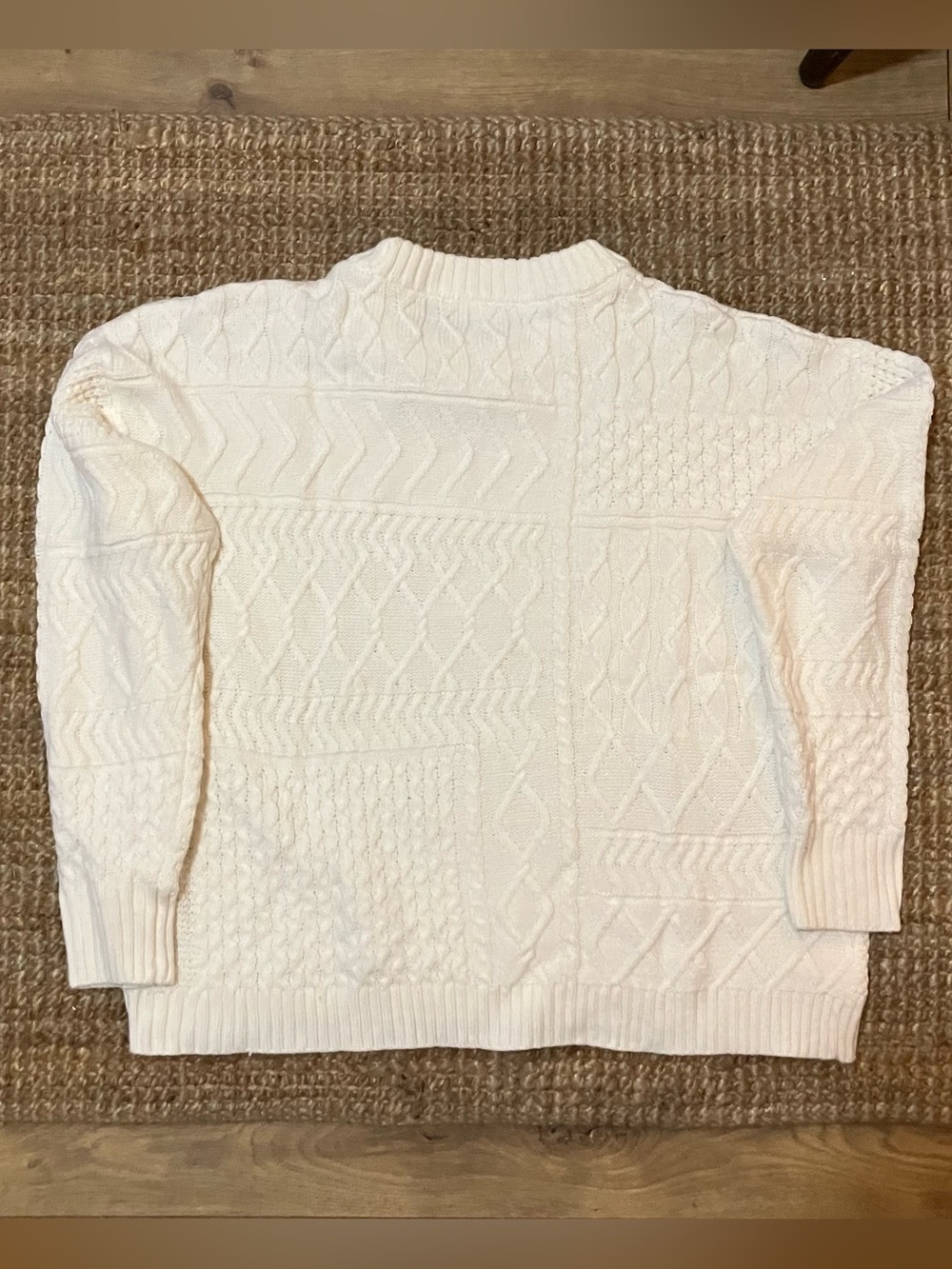 Time and Tru Mixed Stitch Pullover Sweater -Winter White- XL - Picture 6 of 7